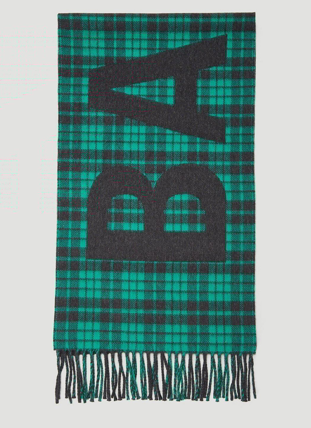 Balenciaga Men Logo Motif Tartan Scarf