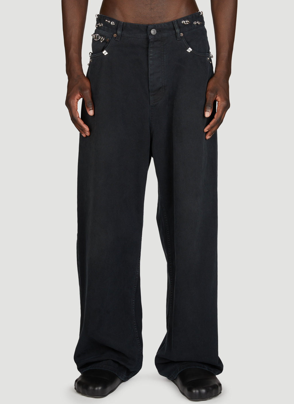 Balenciaga Men Pierced Baggy Jeans