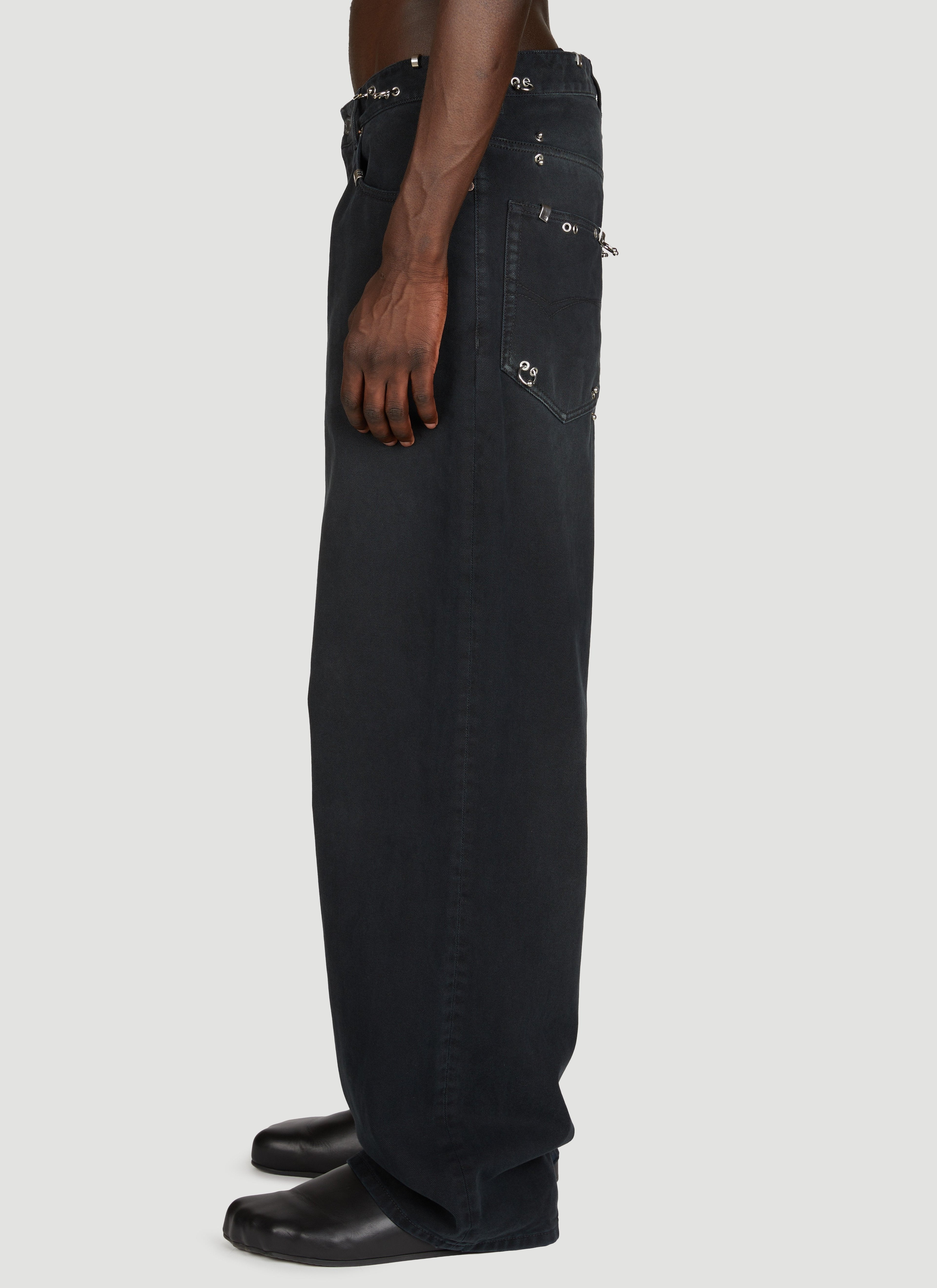 Balenciaga Men Pierced Baggy Jeans