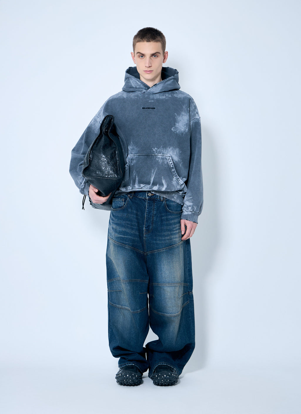 Balenciaga Men Baggy Panel Construction Jeans