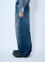 Balenciaga Men Baggy Panel Construction Jeans