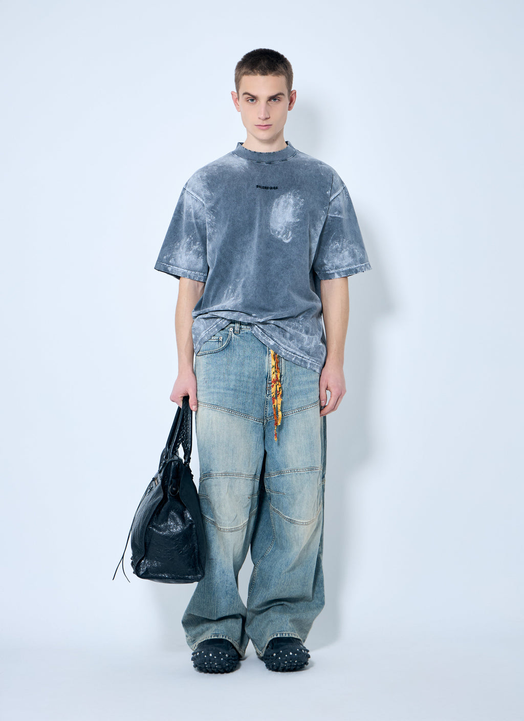 Balenciaga Men Logo Print T-Shirt