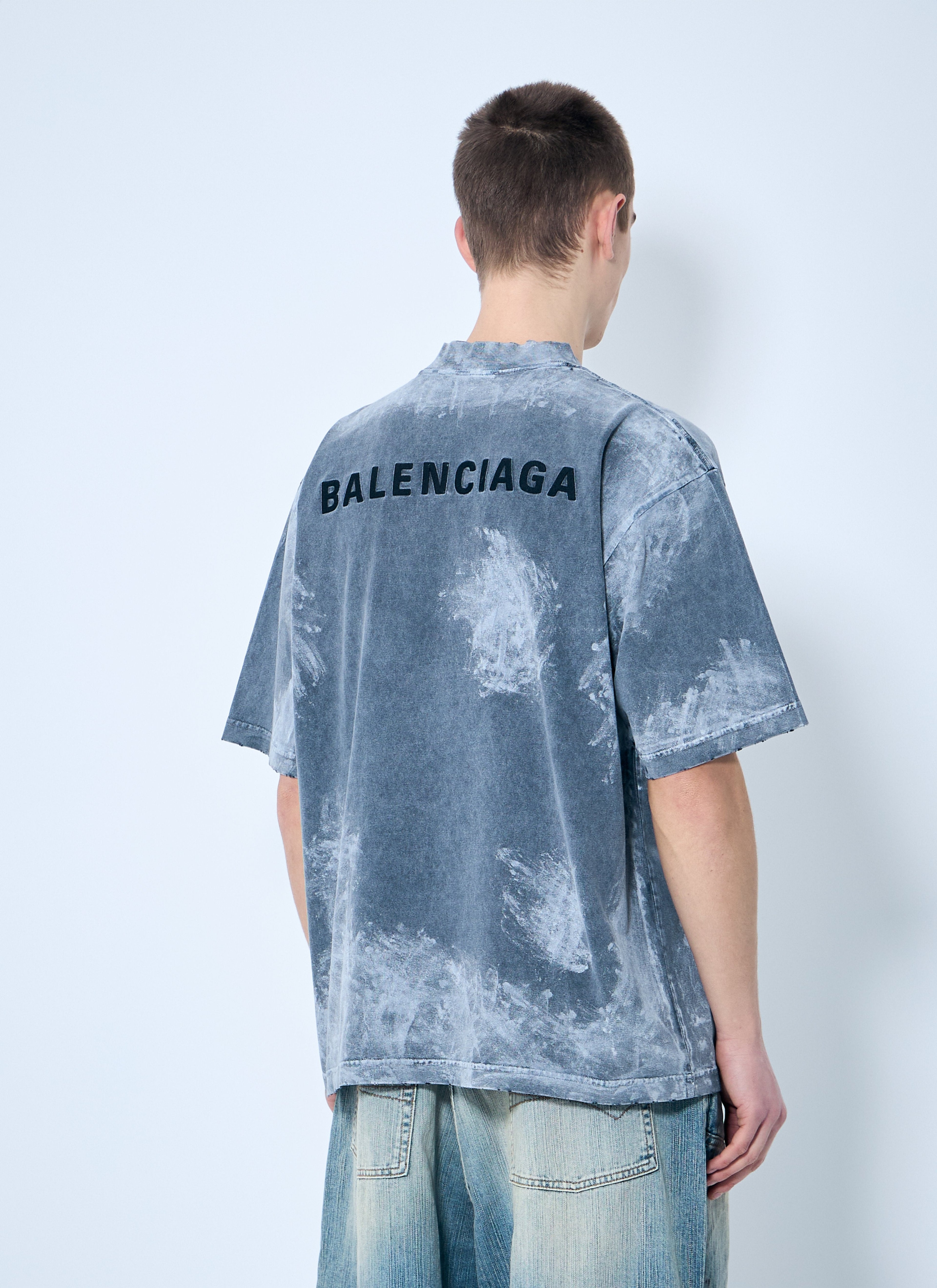Balenciaga Men Logo Print T-Shirt