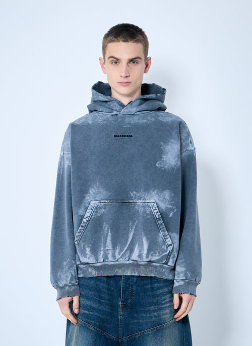 Balenciaga Men Logo Print Hooded Sweatshirt