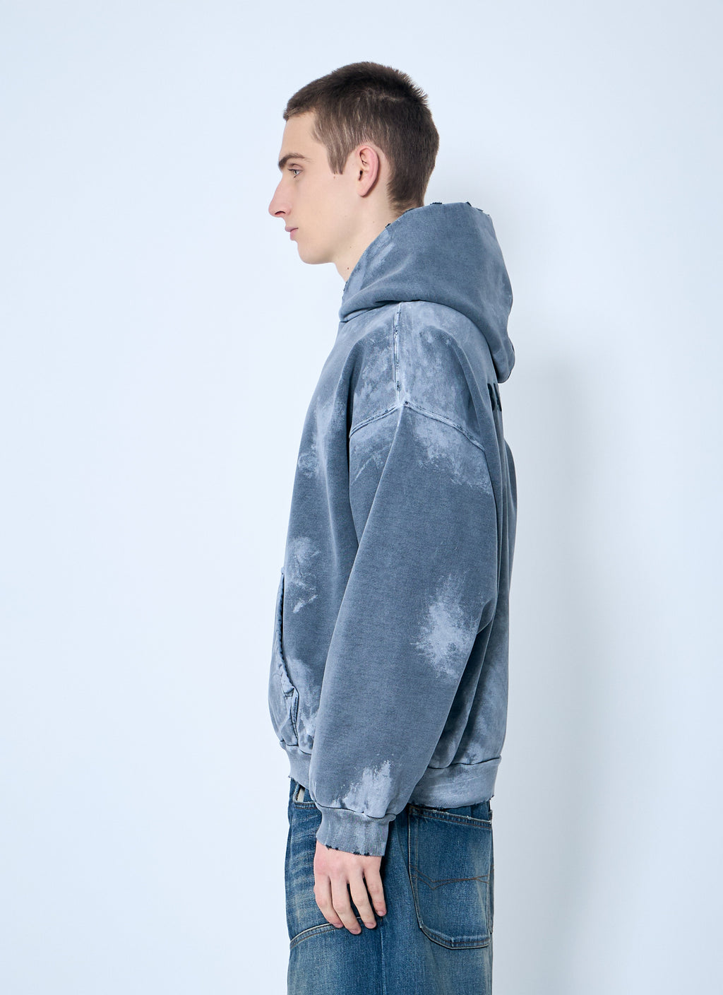 Balenciaga Men Logo Print Hooded Sweatshirt