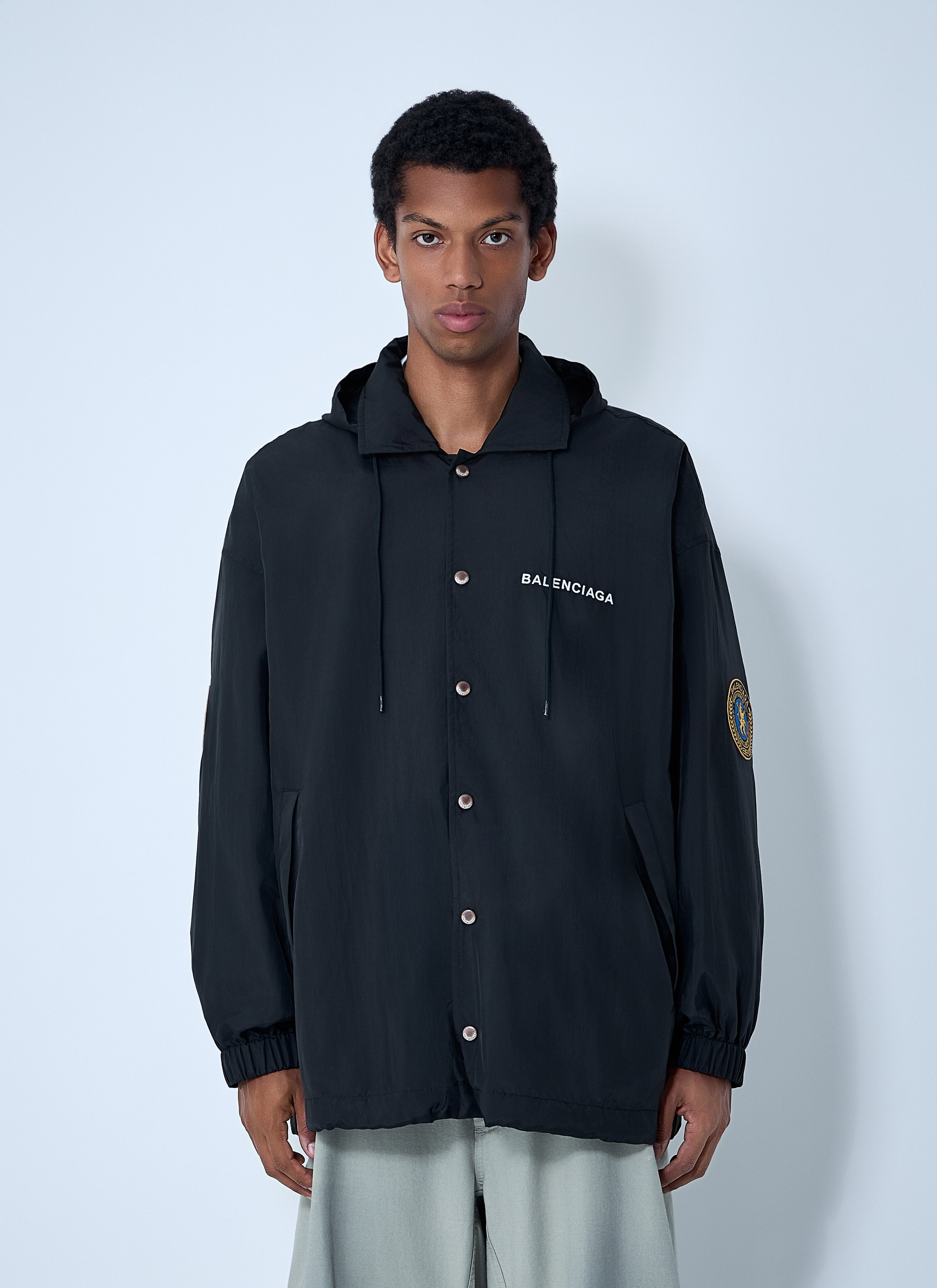 Balenciaga Men Logo Motif Windbreaker Jacket
