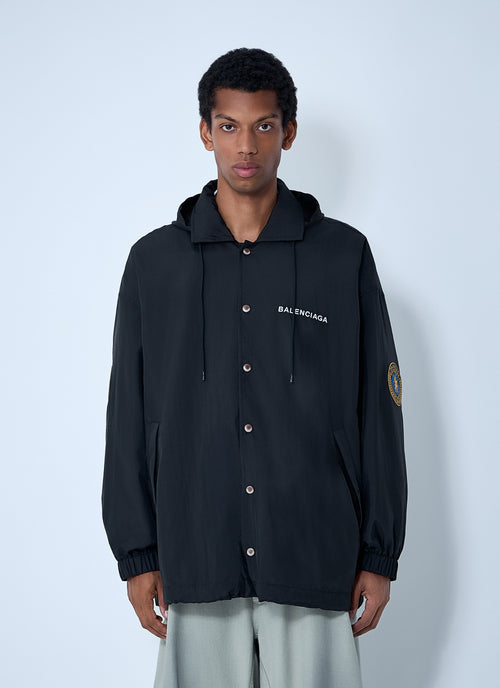 Balenciaga Men Logo Motif Windbreaker Jacket