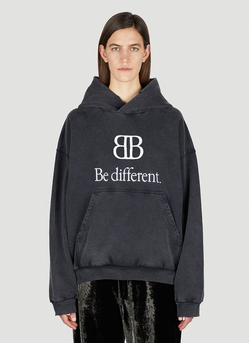 Balenciaga Women Logo Motif Hooded Sweatshirt