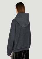 Balenciaga Women Logo Motif Hooded Sweatshirt