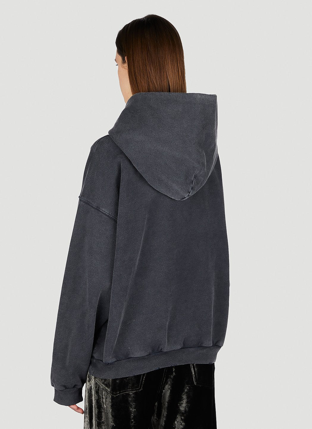 Balenciaga Women Logo Motif Hooded Sweatshirt