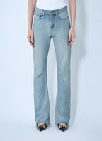 Balenciaga Women Bootcut Distressed Denim Jeans