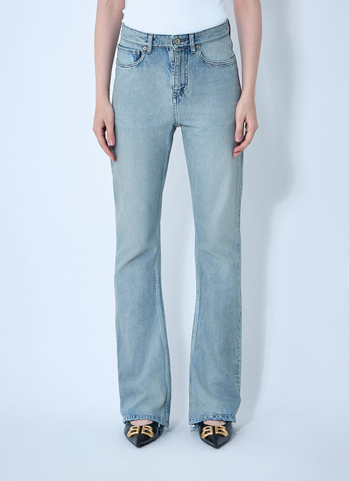 Balenciaga Women Bootcut Distressed Denim Jeans