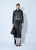 Balenciaga Women Lace-Up Denim Jacket