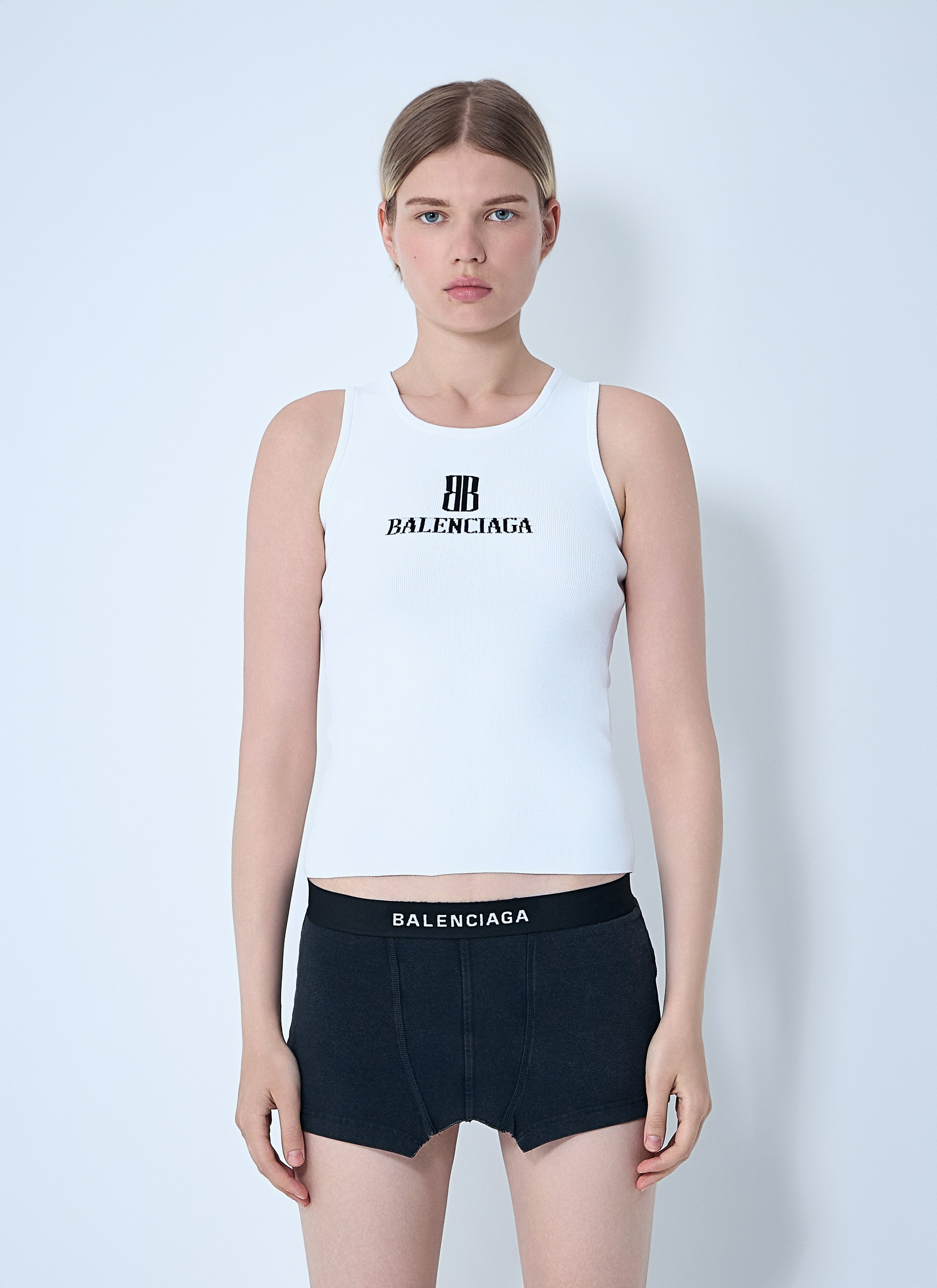Balenciaga Women Logo Motif Tank Top