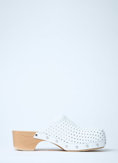 Balenciaga Women Perforated Heeled Clogs