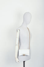 BALENCIAGA Hourglass WOC Crocodile Embossed White