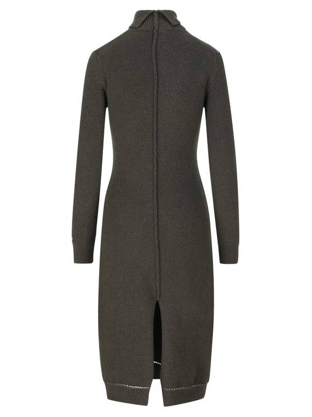 Fendi Cashmere Midi Dress Dark Green