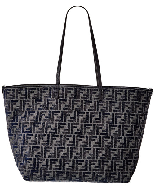 FENDI Roll Large FF Canvas & Leather Tote