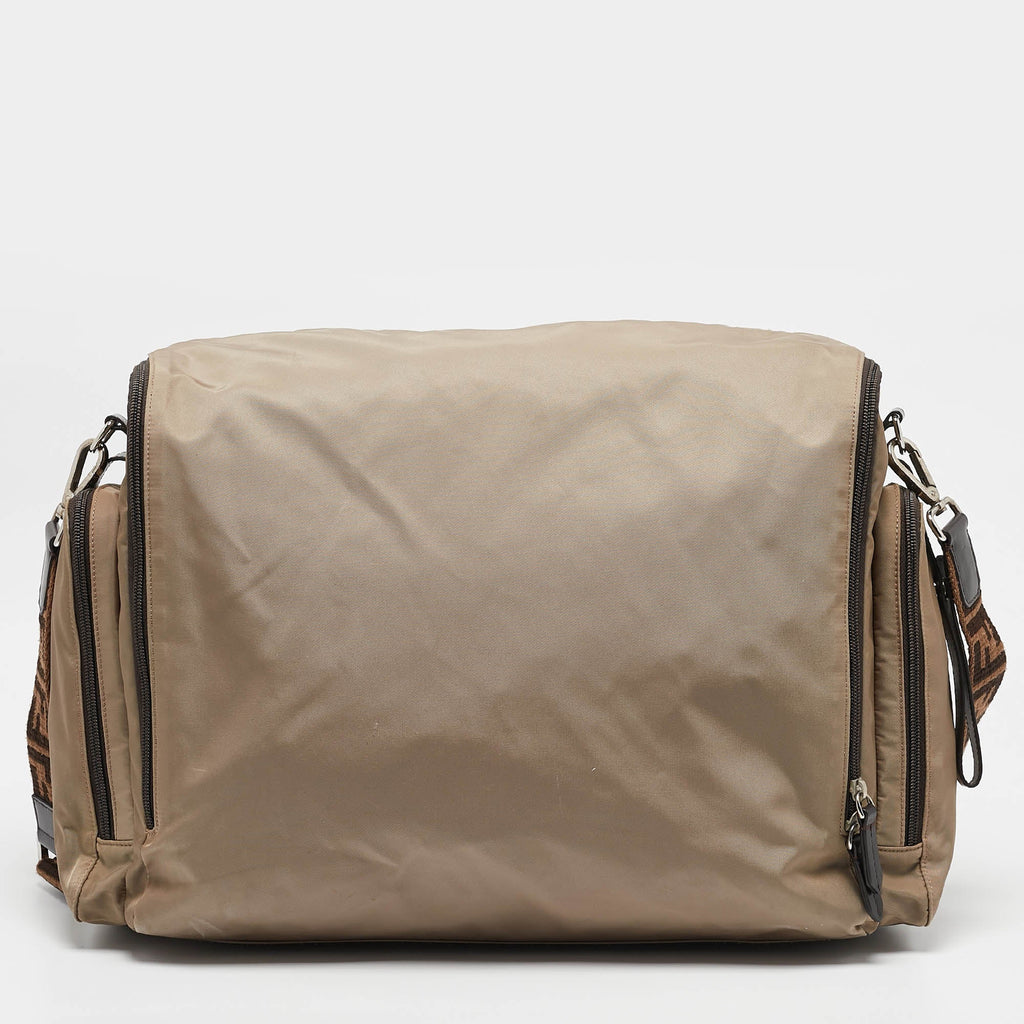 Fendi Beige Nylon Ff Logo Changing Bag