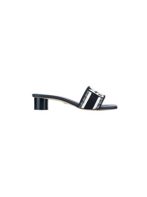 Dway Embroidered Cotton Slide Heels Black Dior
