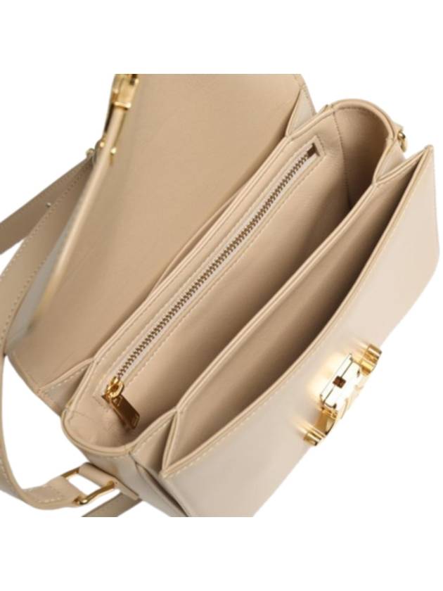 CELINE Teen Triomphe Shiny Calfskin Cross Bag Nude Light Beige