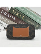 CELINE Triomphe Canvas Horizontal Pouch Cross Bag Brown