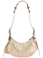 Balenciaga Metallic Le Cagol XS Lambskin Shoulder Bag Metallic Beige