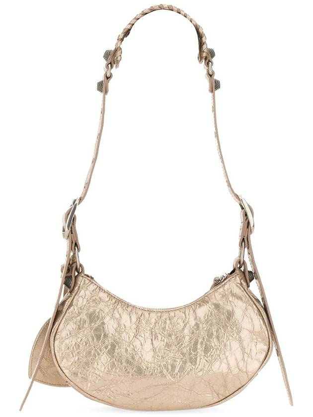 Balenciaga Metallic Le Cagol XS Lambskin Shoulder Bag Metallic Beige
