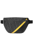 Fendi Diagonal FF Motif Leather Belt Bag Grey