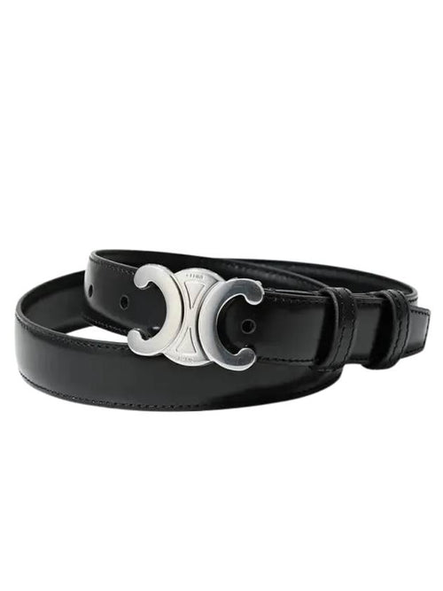 CELINE Triomphe Small Taurillon Leather Belt Black