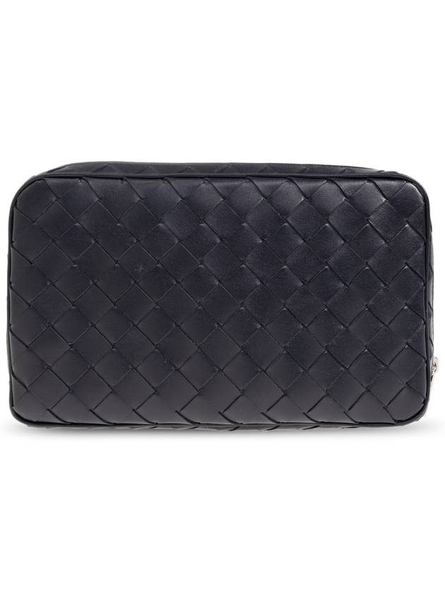 Bottega Veneta Bottega Veneta Leather Handbag, Men's, Navy Blue