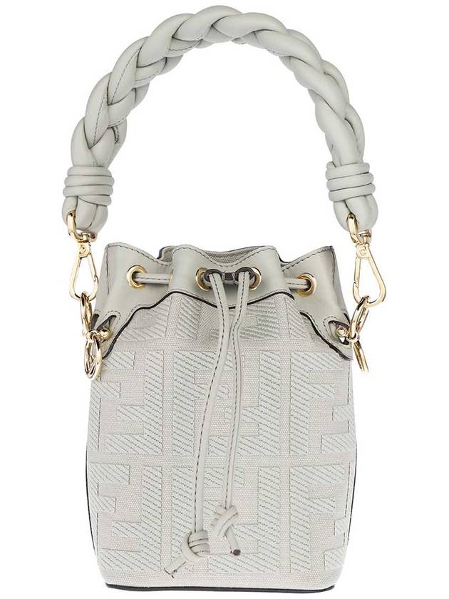 Fendi Mon Tresor Mini FF Canvas Bucket Bag Green