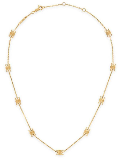 CELINE Triomphe Mini Brass Necklace Gold