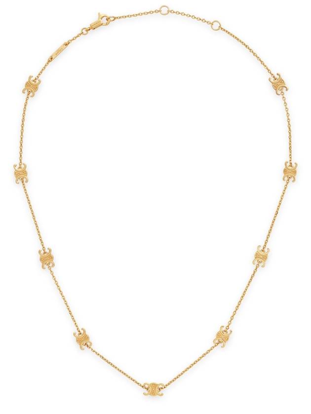 CELINE Triomphe Mini Brass Necklace Gold