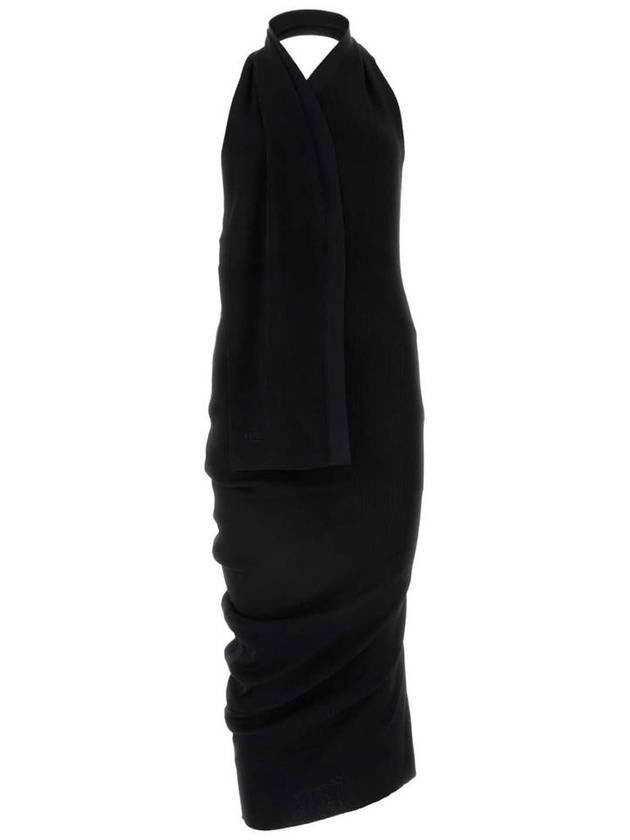 Fendi asymmetric halterneck sleeveless dress FZDC27ARV4_F0GME