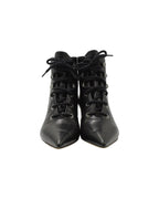 Dior Lace-Up Pointed-Toe Ankle Boots in Black Leather