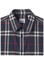 Burberry Men's Vintage Check Long Sleeve Shirt Navy
