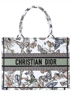 Toile De Jouy Mexico Embroidery Medium Book Tote Bag White Dior