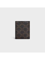 CELINE Triomphe Canvas Compact Half Wallet Black