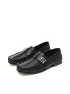 Fendi FF Square Leather Loafers Black