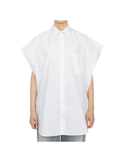 Balenciaga Women's Sleeveless Button-Up Shirt White