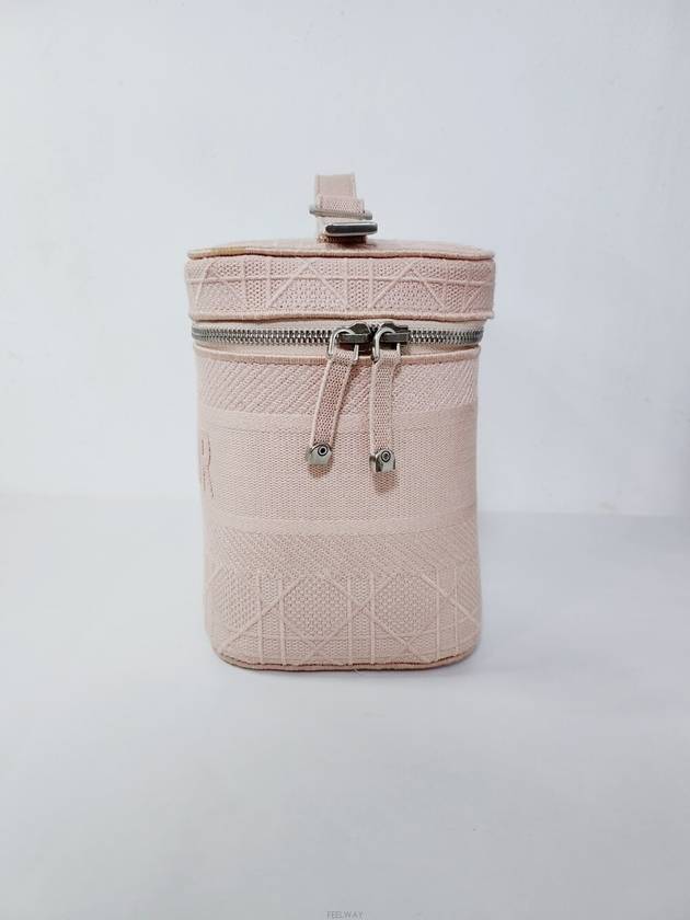 Used luxury goods DHLUX Travel Vanity pink Cannage embroidery tote bag Dior