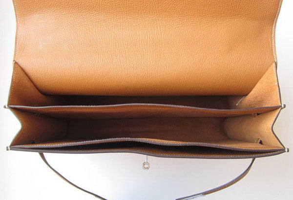 Hermes Briefcases H269 Briefcase Cow Leather Coffee Bag