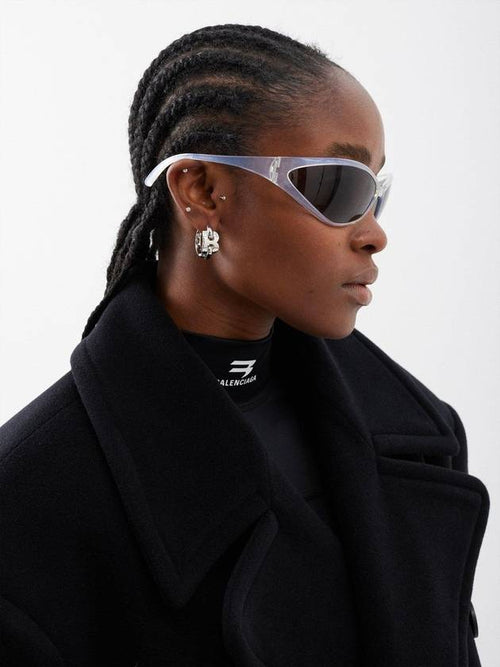 Balenciaga 90S Oval Acetate Sunglasses B0070725612