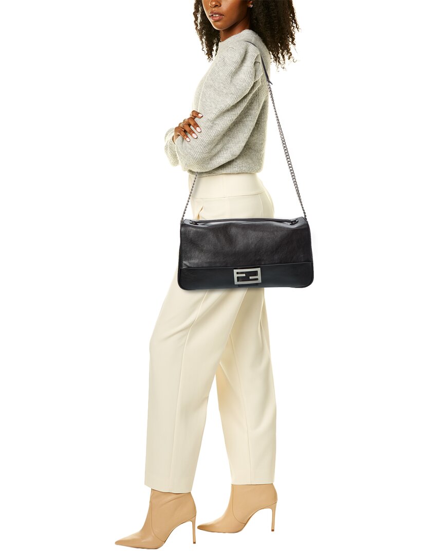 FENDI Baguette Chain Large Leather Shoulder Bag
