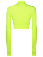 Balenciaga Crop Long Sleeve Neck Polar Fluo Yellow