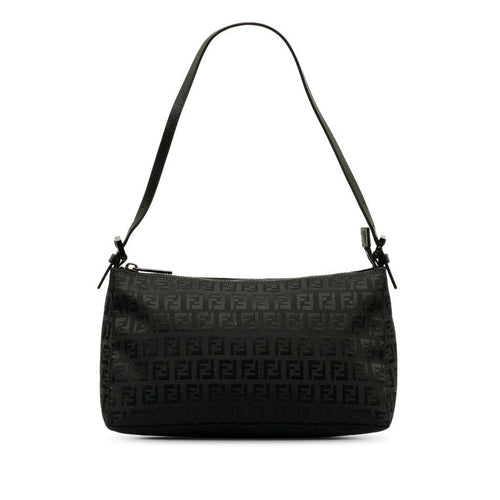 Fendi Zuo Mini Handbags Porch 8BR156 Black Canvas Leather  Fendi