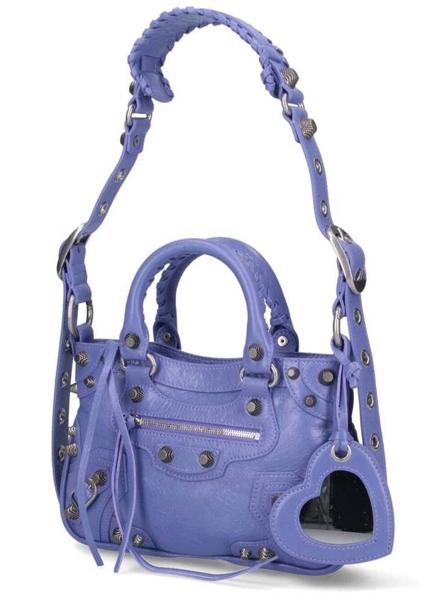 Balenciaga Neo Cargol Small Crocodile Embossed Leather Tote Bag Purple