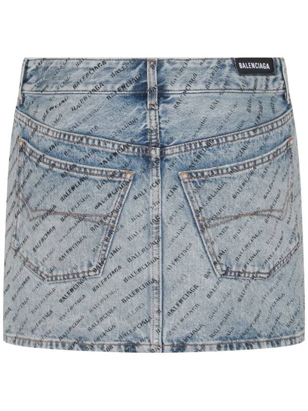 Balenciaga short skirt 744972 TQW66 4141 ICED BLUE