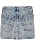 Balenciaga short skirt 744972 TQW66 4141 ICED BLUE